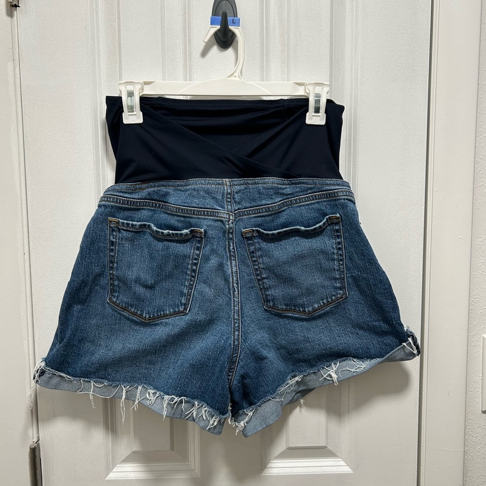 Isabel Maternity by Ingrid & Isabel High Waist Denim Shorts - Picture 2 of 8